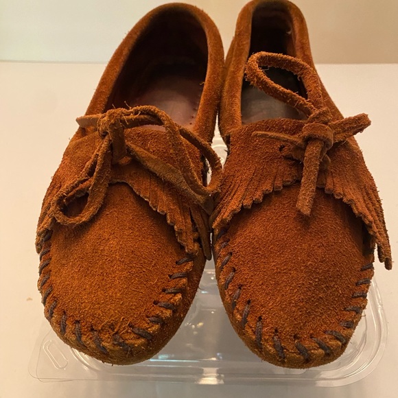 Minnetonka Tan Suede Moccasins - Picture 2 of 7